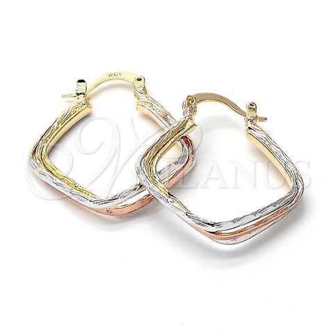 Argolla Mediana 5.138.032 Oro Laminado, Diamantado, Tres Tonos