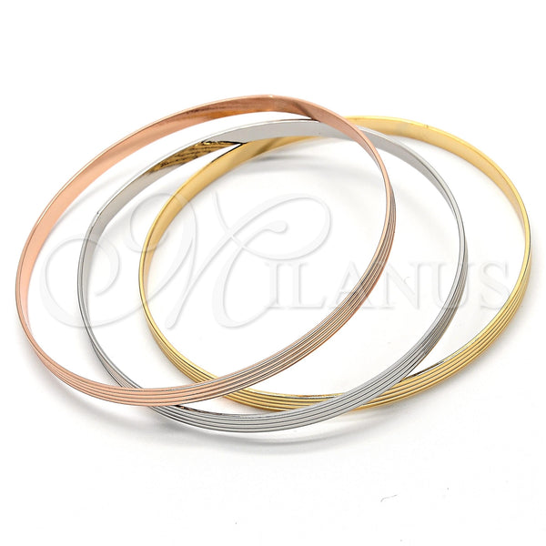 Aro Trio 5.233.004 Oro Laminado, Diamantado, Tres Tonos (04 MM Thickness, Size 6 (2.75 Diameter))