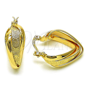 Argolla Pequeña 5.142.015 Oro Laminado, Diseño de Torcido, Pulido, Tono Dorado