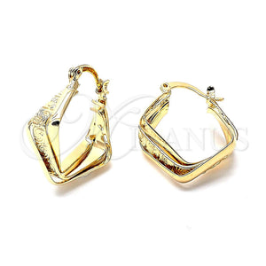 Argolla Pequeña 5.155.009 Oro Laminado, Diseño de Torcido y Espiral, Mate, Tono Dorado
