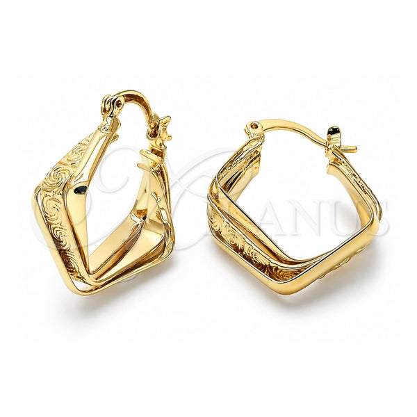 Argolla Pequeña 5.155.009 Oro Laminado, Diseño de Torcido y Espiral, Mate, Tono Dorado