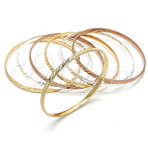Aro Semanario 03.49.0004.05 Chapa de Oro, Diamantado, Tres Tonos (04 MM Thickness, Size 5 (2.50 Diameter))