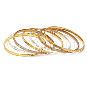 Aro Semanario 03.49.0004.06 Chapa de Oro, Diamantado, Tres Tonos (04 MM Thickness, Size 6 (2.75 Diameter))