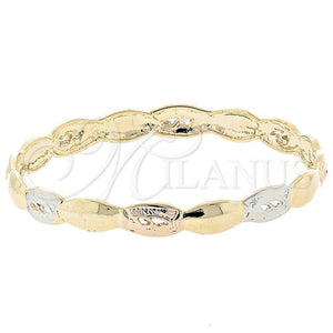 Aro Individual 5.231.006 Oro Laminado, Diamantado, Tres Tonos (07 MM Thickness, Size 5 (2.50 Diameter))