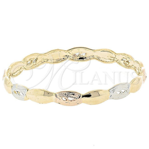Aro Individual 5.231.006 Oro Laminado, Diamantado, Tres Tonos (07 MM Thickness, Size 5 (2.50 Diameter))