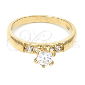 Anillo de Boda 5.164.020.07 Oro Laminado, con Blanca Zirconia Cubica, Pulido, Tono Dorado (Size 7)