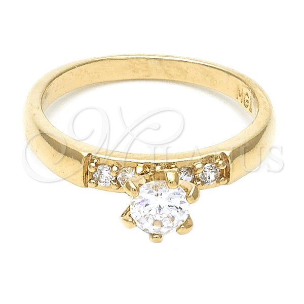 Anillo de Boda 5.164.020.07 Oro Laminado, con Blanca Zirconia Cubica, Pulido, Tono Dorado (Size 7)