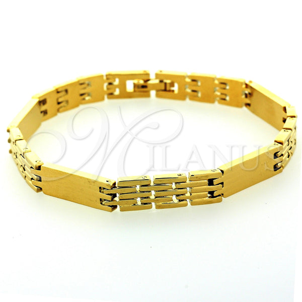 Pulsera Solida 5.018.005 Oro Laminado, Pulido, Tono Dorado (06 MM Thickness, 8 Inches Length)