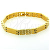 Pulsera Solida 5.018.005 Oro Laminado, Pulido, Tono Dorado (06 MM Thickness, 8 Inches Length)