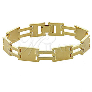 Pulsera Solida 5.034.004.2 Oro Laminado, Pulido, Tono Dorado (08 MM Thickness, 8 Inches Length)