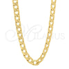 Gargantilla Basica 5.222.004.18 Oro Laminado, Diseño de Cubana, Pulido, Tono Dorado (Calibre 140, Grosor 05.2 MM, 18 Pulgadas de Largo)