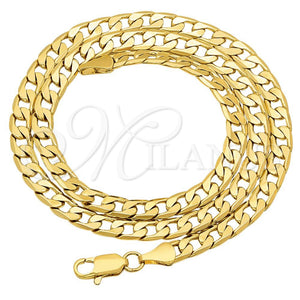 Gargantilla Basica 5.222.004.18 Oro Laminado, Diseño de Cubana, Pulido, Tono Dorado (140 Gauge, Thickness, 18 Inches Length)