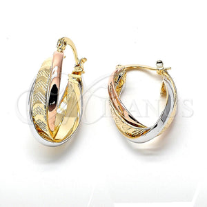 Argolla Mediana 5.156.005 Oro Laminado, Diamantado, Tres Tonos