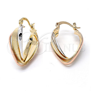 Argolla Mediana 5.157.018 Oro Laminado, Diamantado, Tres Tonos