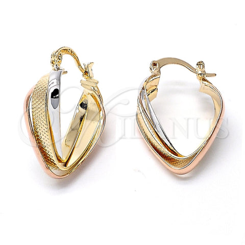 Argolla Mediana 5.157.018 Oro Laminado, Diamantado, Tres Tonos