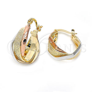 Argolla Pequeña 5.155.030 Oro Laminado, Diamantado, Tres Tonos