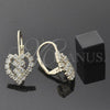 Arete Gancho Frances 5.125.002 Oro Laminado, Diseño de Corazón y Amor, con Blanca Zirconia Cubica, Pulido, Tono Dorado