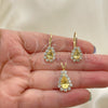 Juego de Arete y Dije de Adulto 5.056.014 Oro Laminado, con Blanca Zirconia Cubica, Pulido, Tono Dorado