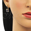 Arete Gancho Frances 5.125.022 Oro Laminado, con Amatista and Blanca Cristal, Pulido, Tono Dorado