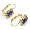 Arete Gancho Frances 5.125.022 Oro Laminado, con Amatista and Blanca Cristal, Pulido, Tono Dorado
