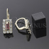Arete Gancho Frances 5.125.023 Oro Laminado, con Blanca and Granate Zirconia Cubica, Pulido, Tono Dorado