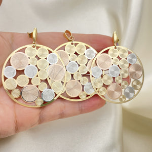 Juego de Arete y Dije de Adulto 5.062.001 Oro Laminado, Pulido, Tres Tonos