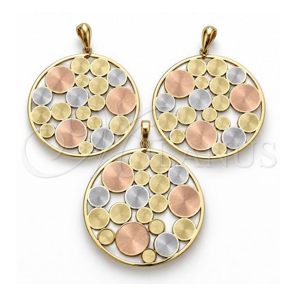 Juego de Arete y Dije de Adulto 5.062.001 Oro Laminado, Pulido, Tres Tonos