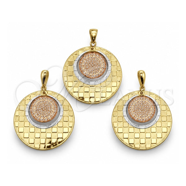 Juego de Arete y Dije de Adulto 5.047.001 Oro Laminado, Pulido, Tres Tonos