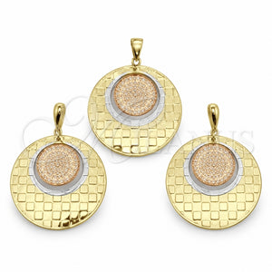 Juego de Arete y Dije de Adulto 5.047.001 Oro Laminado, Pulido, Tres Tonos