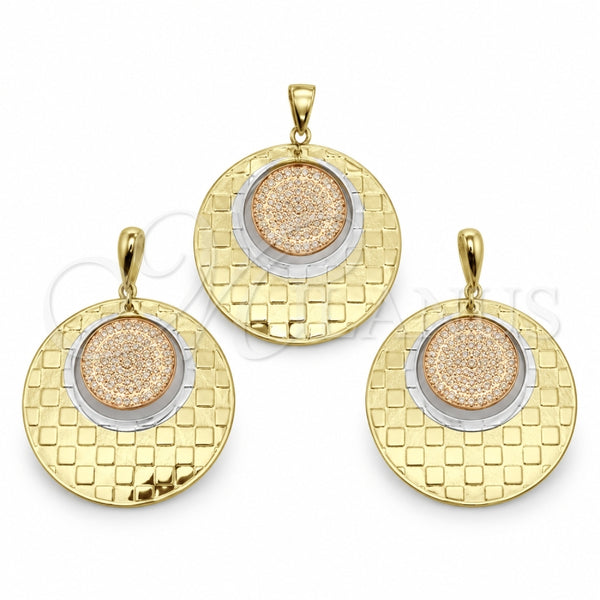 Juego de Arete y Dije de Adulto 5.047.001 Oro Laminado, Pulido, Tres Tonos