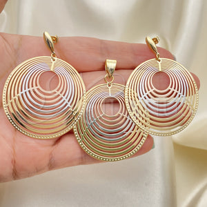 Juego de Arete y Dije de Adulto 5.062.003 Oro Laminado, Pulido, Tres Tonos