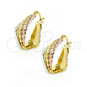 Argolla Mediana 5.154.013 Oro Laminado, Diamantado, Tres Tonos