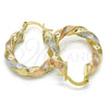 Argolla Pequeña 5.149.005.25 Oro Laminado, Cepillado, Tres Tonos
