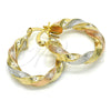Argolla Pequeña 5.149.005.25 Oro Laminado, Cepillado, Tres Tonos