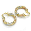 Argolla Pequeña 5.149.005.25 Oro Laminado, Cepillado, Tres Tonos