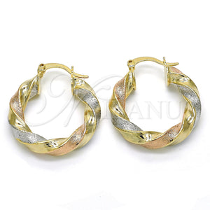 Argolla Pequeña 5.149.005.25 Oro Laminado, Cepillado, Tres Tonos
