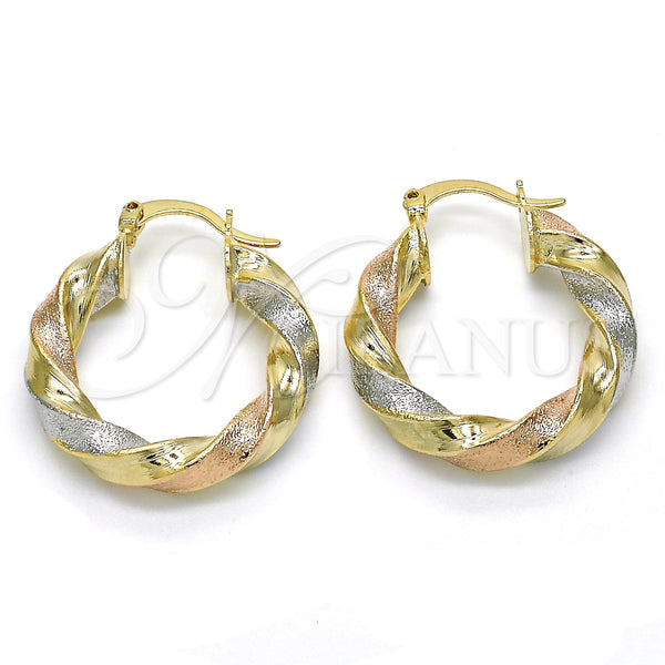 Argolla Pequeña 5.149.005.25 Oro Laminado, Cepillado, Tres Tonos