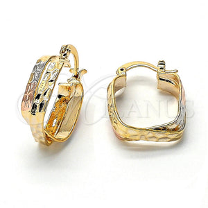 Argolla Pequeña 5.145.001 Oro Laminado, Diamantado, Tres Tonos