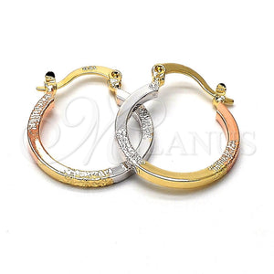 Argolla Pequeña 5.154.006 Oro Laminado, Diamantado, Tres Tonos