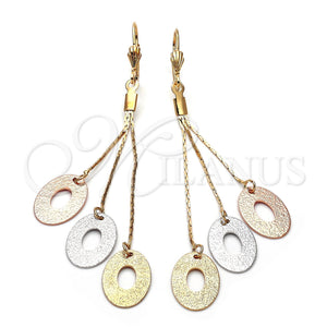 Arete Largo 5.090.002 Oro Laminado, Mate, Tres Tonos