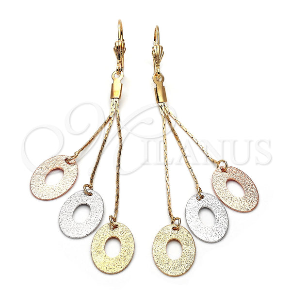 Arete Largo 5.090.002 Oro Laminado, Mate, Tres Tonos