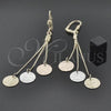 Arete Largo 5.098.001 Oro Laminado, Diamantado, Tres Tonos