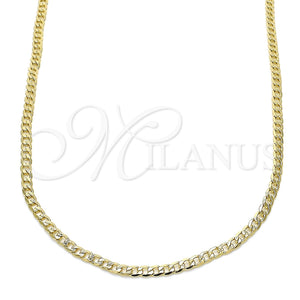 Gargantilla Basica 5.222.008.18 Oro Laminado, Diseño de Cubana, Pulido, Tono Dorado (0.60 Gauge, 02 MM Thickness, 18 Inches Length)