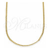 Gargantilla Basica 5.222.008.20 Oro Laminado, Diseño de Cubana, Pulido, Tono Dorado (Calibre 0.60, Grosor 02 MM, 20 Pulgadas de Largo)