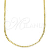 Gargantilla Basica 5.222.008.20 Oro Laminado, Diseño de Cubana, Pulido, Tono Dorado (Calibre 0.60, Grosor 02 MM, 20 Pulgadas de Largo)