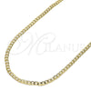 Gargantilla Basica 5.222.008.24 Oro Laminado, Diseño de Cubana, Pulido, Tono Dorado (0.60 Gauge, 02 MM Thickness, 24 Inches Length)