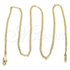 Gargantilla Basica 5.222.008.24 Oro Laminado, Diseño de Cubana, Pulido, Tono Dorado (0.60 Gauge, 02 MM Thickness, 24 Inches Length)