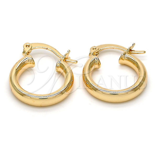 Argolla Pequeña 5.134.028.15 Oro Laminado, Diseño de Hueco, Pulido, Tono Dorado