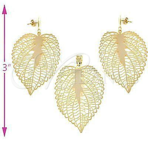 Juego de Arete y Dije de Adulto 10.63.0360 Set Oro Laminado, Pulido, Tono Dorado