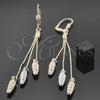 Arete Largo 5.089.004 Oro Laminado, Diamantado, Tres Tonos
